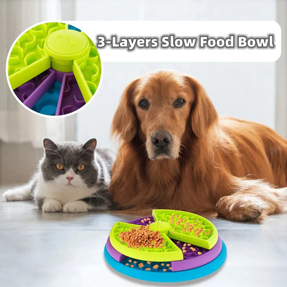 Pet Zen - Slow Food Bowl Anti Choking Cat Bowl Dog Basin Puzzle Feeder - 0