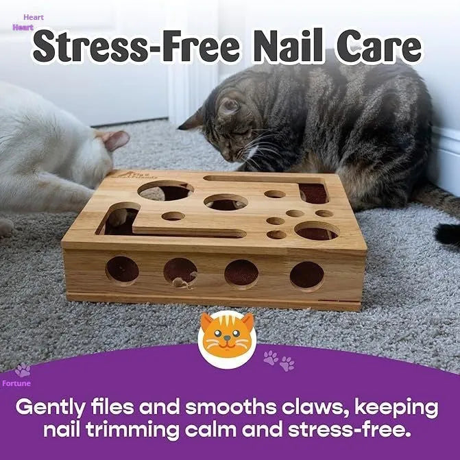 Pet Zen - Solid Wood Maze Cat Toy Square Cat Self-hi - 0