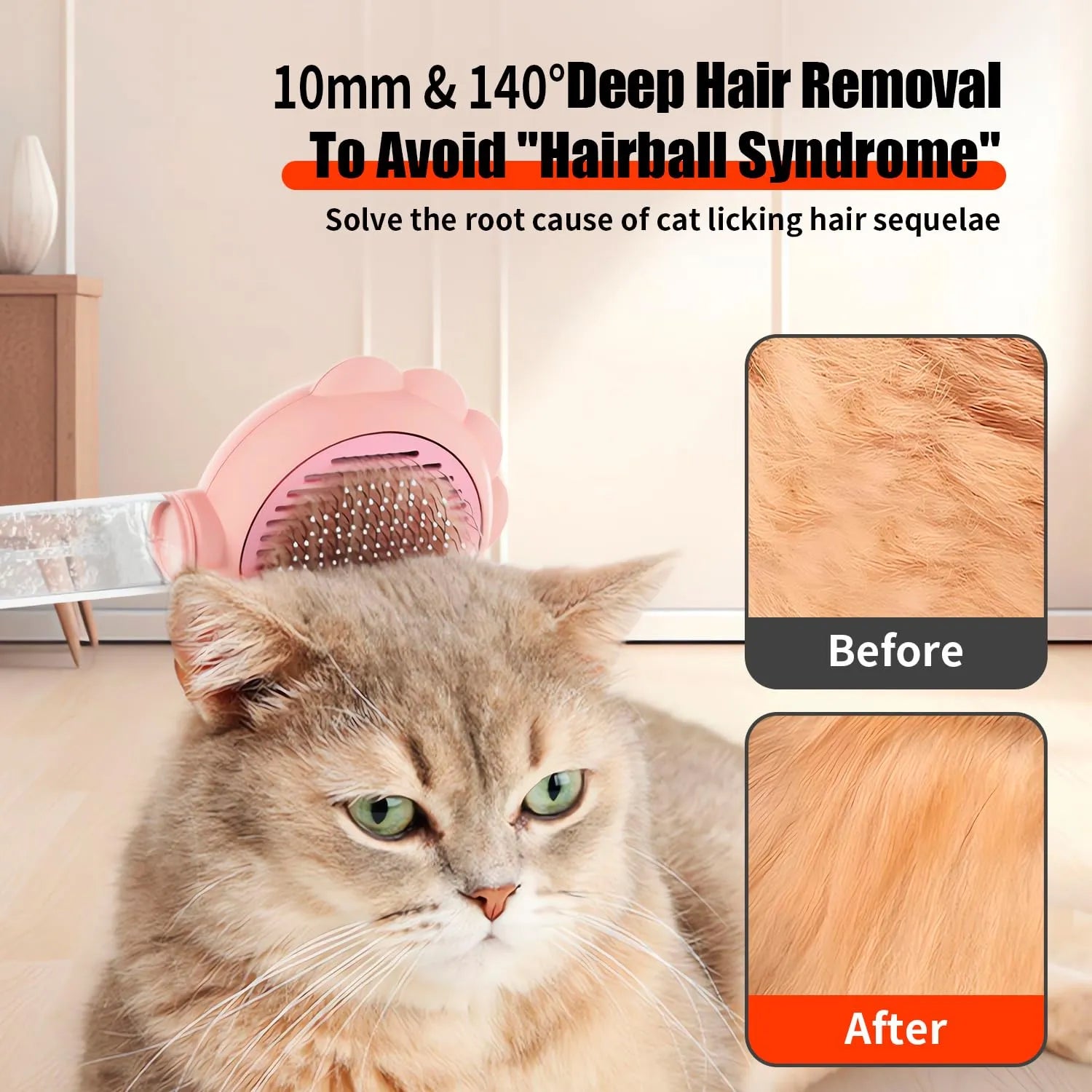 Pet Zen - Spray Cat Brushes For Indoor Cats With Release Button Cat - 4