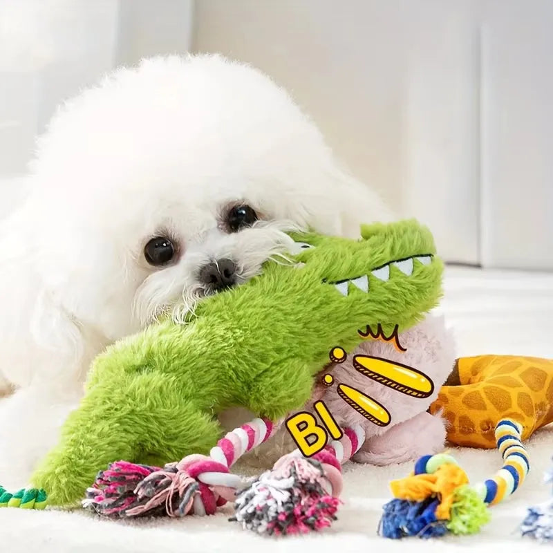 Pet Zen - Squeaky Toys For Dogs - Dog Toys Plush, Funny Stuffed Enrichment For Poodle Bulldog Senior Home Indoor Travel Ca...