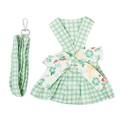 Pet Zen - Summer Small Dog Clothes Pet Harness With Leash Puppy Dresses Cute Outdoor Clothing Pet Dress Puppy Chihuahua Co...