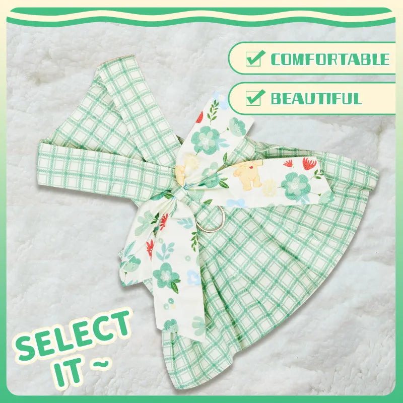 Pet Zen - Summer Small Dog Clothes Pet Harness With Leash Puppy - 4