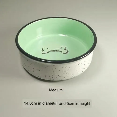 Pet Zen - Tail Single Medium Anti-tip Neck Guard Cute Dog Bowl - 0