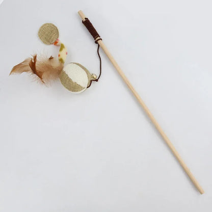 Pet Zen - Teaser Feather Toys Kitten Funny Colorful Rod Cat Wand Toys - 4