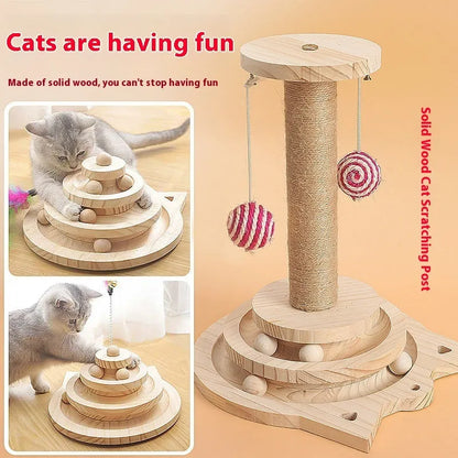 Pet Zen - Toy Solid Wood Turntable Self-Hi Cat Teaser - 0