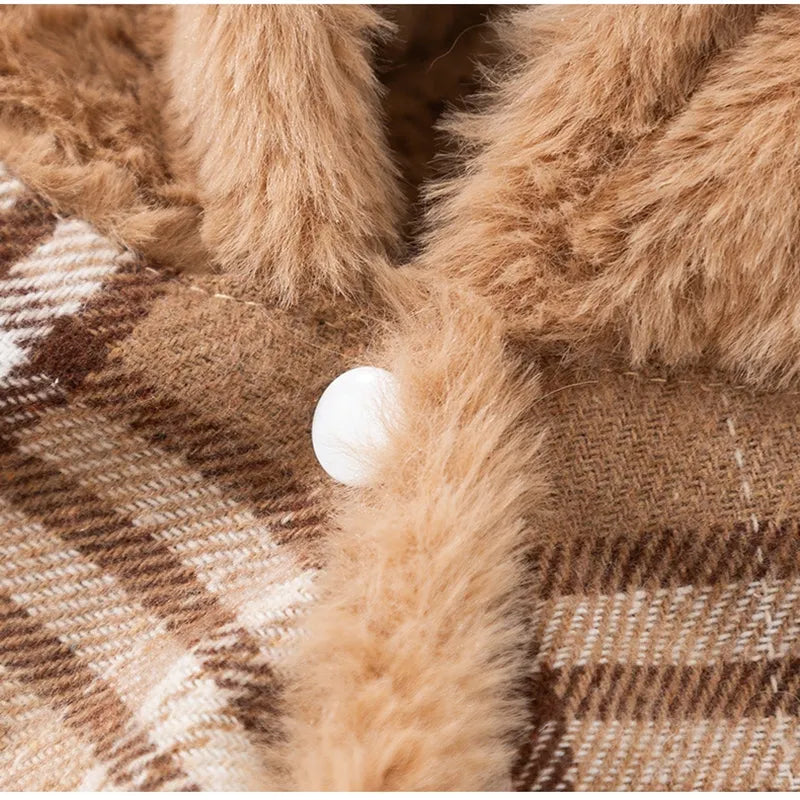 Pet Zen - Two-piece Set Of Dog Clothes For Winter Warmth, Small Dog Teddy Bichon Frise Warm Cotton Coat Skirt, Cat Pet Clo...