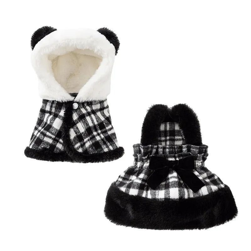 Pet Zen - Two-piece Set Of Dog Clothes For Winter Warmth, Small Dog Teddy Bichon Frise Warm Cotton Coat Skirt, Cat Pet Clo...