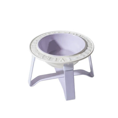 Pet Zen - UFO Ceramic Cat Bowl Dog Bowl Rack Neck Protection Anti-tumble - 0