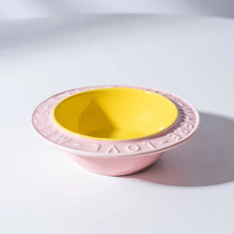 Pet Zen - UFO Ceramic Cat Bowl Dog Bowl Rack Neck Protection Anti-tumble - 0