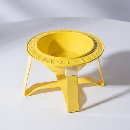 Pet Zen - UFO Ceramic Cat Bowl Dog Bowl Rack Neck Protection - 0