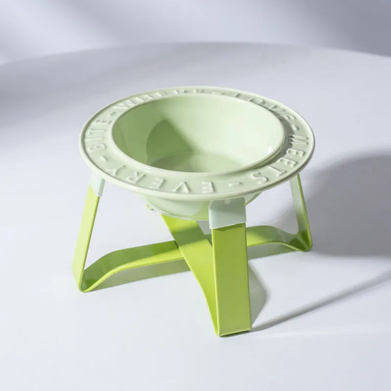 Pet Zen - UFO Ceramic Cat Bowl Dog Bowl Rack Neck Protection - 0