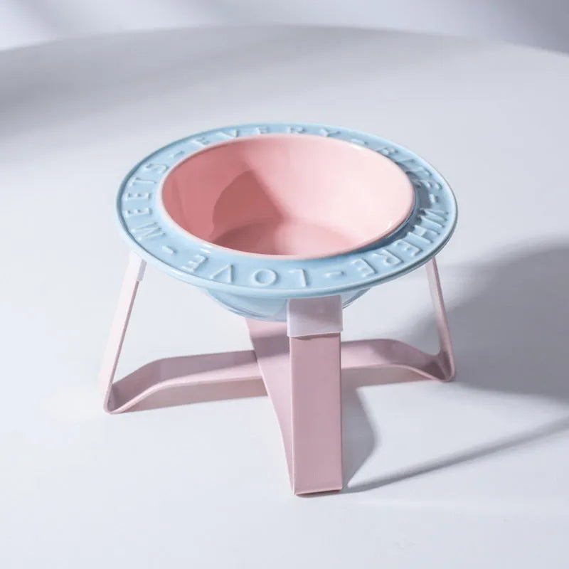 Pet Zen - UFO Ceramic Elevated Pet Bowl for Neck and Spine Protection - 0