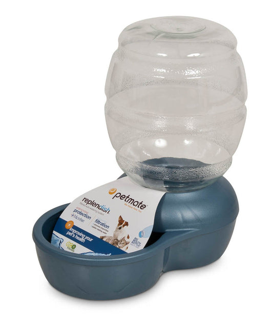 Gravity Pet Waterer Dispenser for Cats and Dogs - Blue