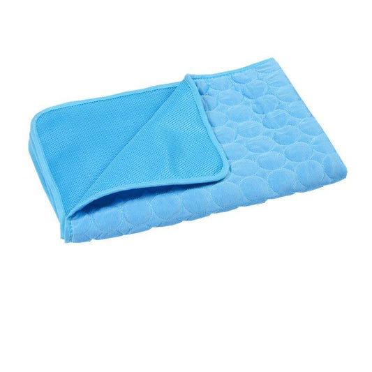 Purrfect Pet Kingdom blue cooling mat to keep dogs cool in hot weather with breathable mesh fabric