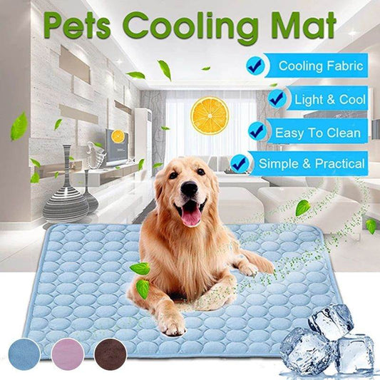 Purrfect Pet Kingdom cooling mat for dogs to keep dogs cool in hot weather with light blue fabric