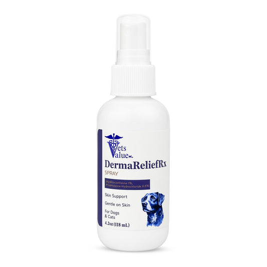 Horizon Animal Care DermaReliefRx Spray for pet itch relief spray for cats and dogs in a 4oz bottle