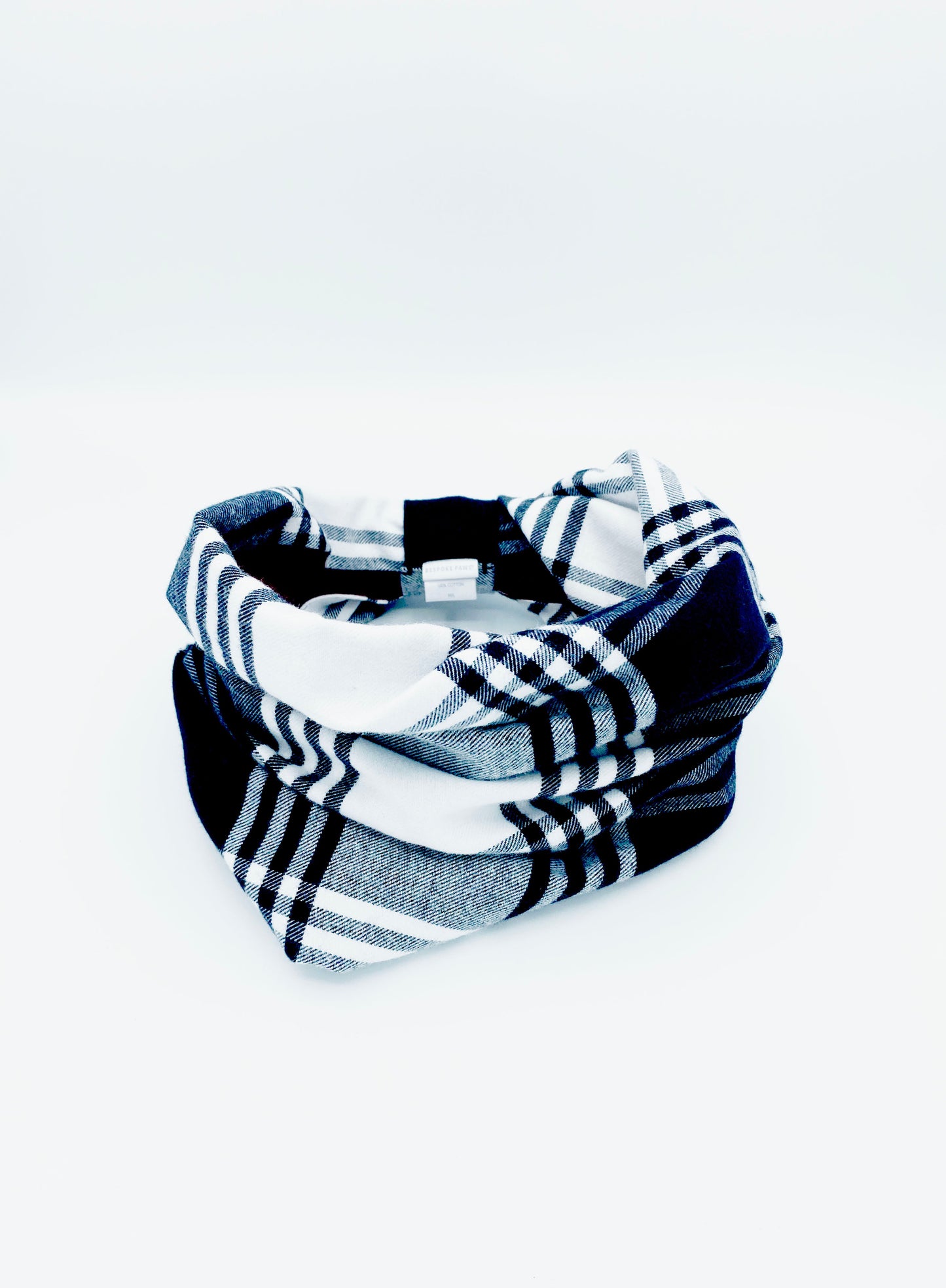 BESPOKE PAWS warm winter snood for pets in a stylish black and white plaid design