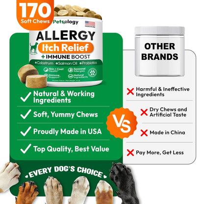 Petsology Dog Allergy Relief Chews with Immune Boost Purrfect Pet Kingdom
