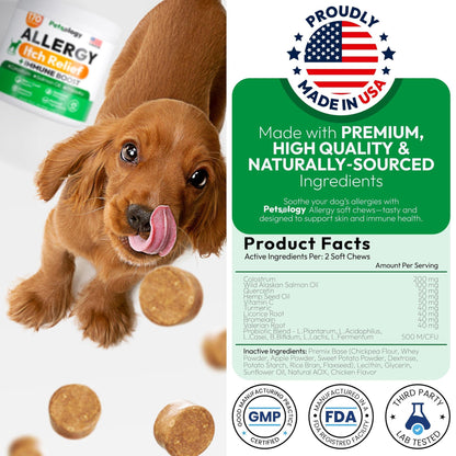 Petsology Dog Allergy Relief Chews with Immune Boost Purrfect Pet Kingdom