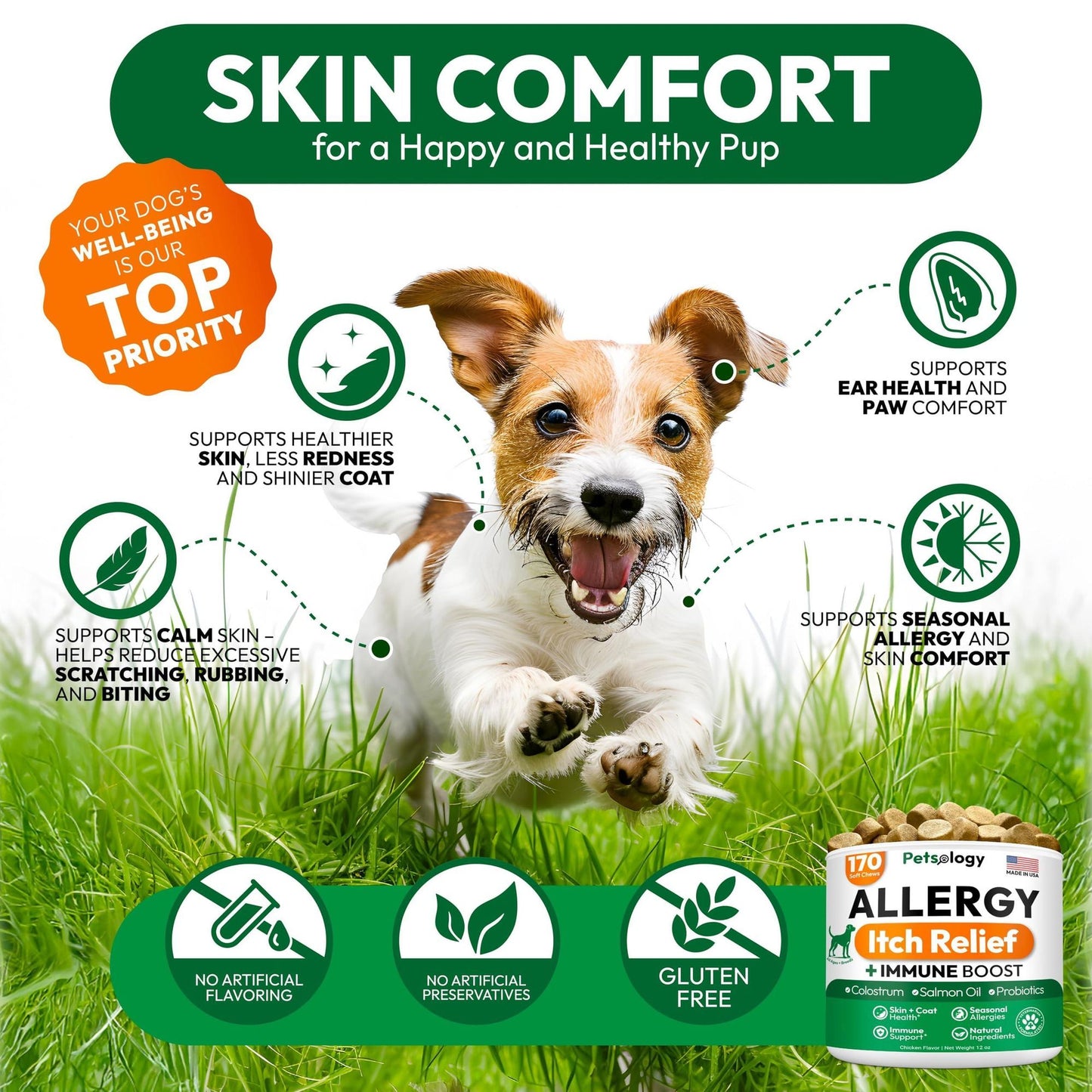 Petsology Dog Allergy Relief Chews with Immune Boost Purrfect Pet Kingdom