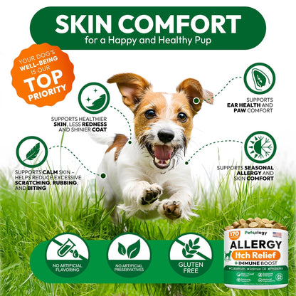 Petsology Dog Allergy Relief Chews with Immune Boost Purrfect Pet Kingdom