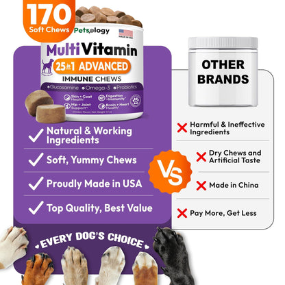 Petsology Dog Multivitamin Chewable Supplements 25-in-1 Purrfect Pet Kingdom