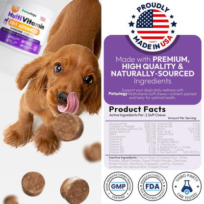 Petsology Dog Multivitamin Chewable Supplements 25-in-1 Purrfect Pet Kingdom
