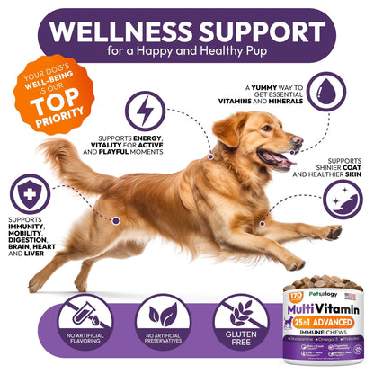 Petsology Dog Multivitamin Chewable Supplements 25-in-1 Purrfect Pet Kingdom