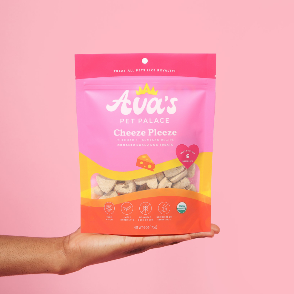 Ava's Pet Palace Organic Baked Dog Treats Bag - Cheeze Pleeze