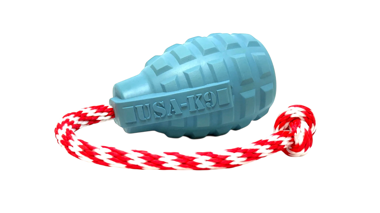 Purrfect Kingdom™ - USA K9 Grenade Shaped Rubber Toy - 5477