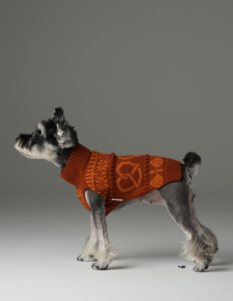 Pretzel Pet Sweater - Tofee Orange