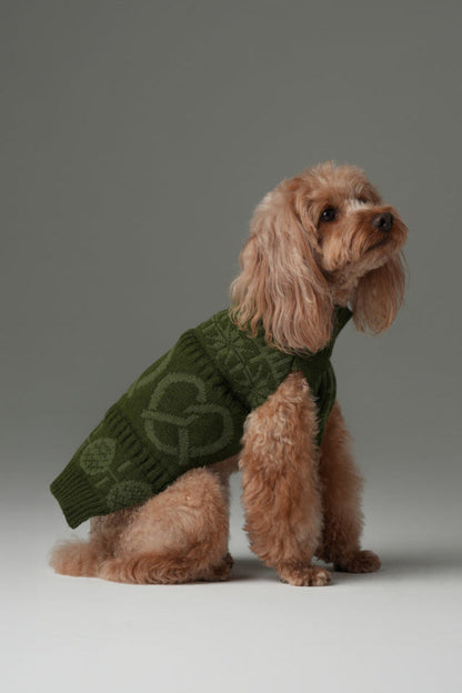 Pretzel Pet Sweater - Olive Green