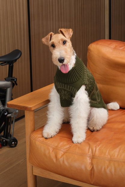 Pretzel Pet Sweater - Olive Green