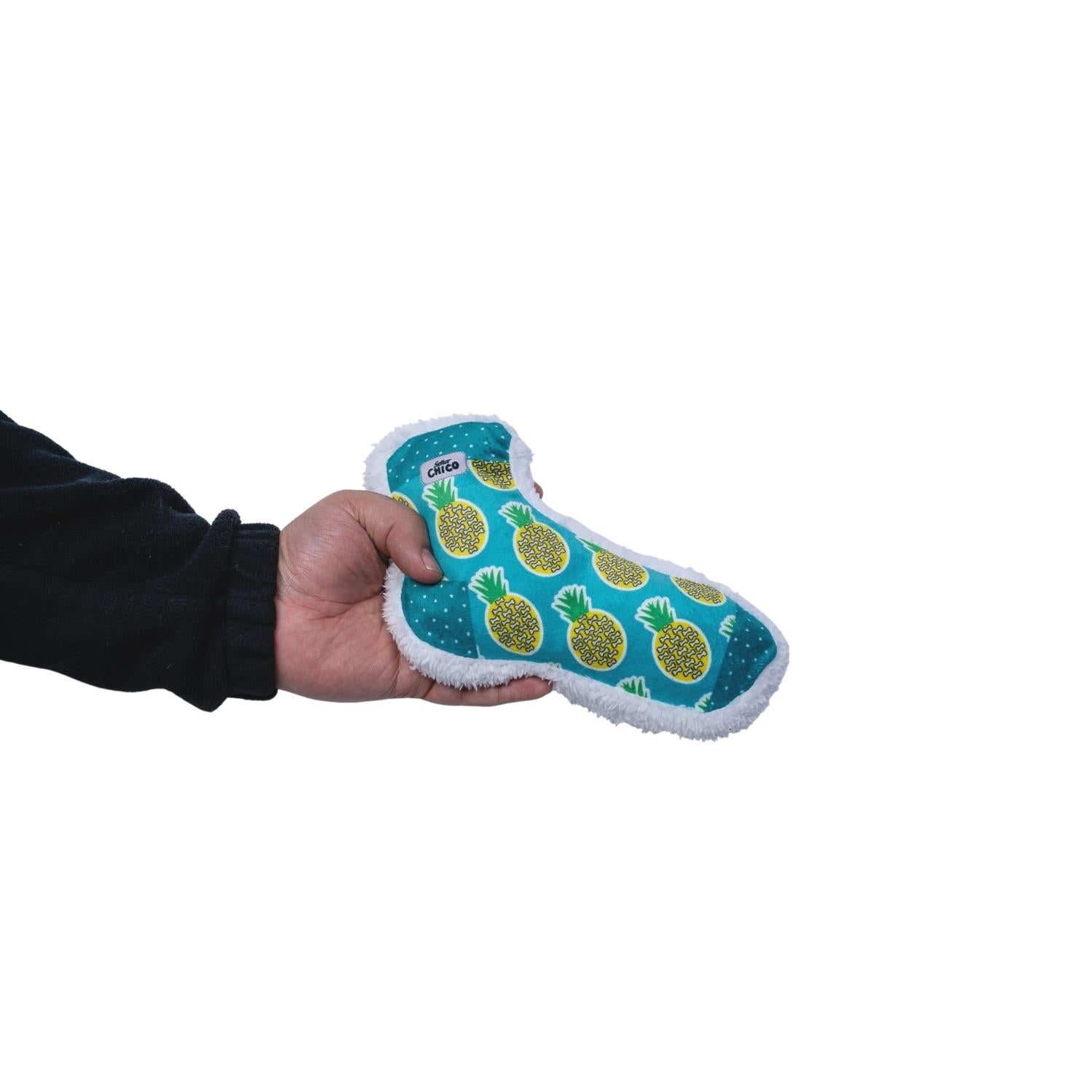 Dog Treats Squeaky Sock Plush Toy Whimsy Wonders Pineapple - detail product image for dog treats