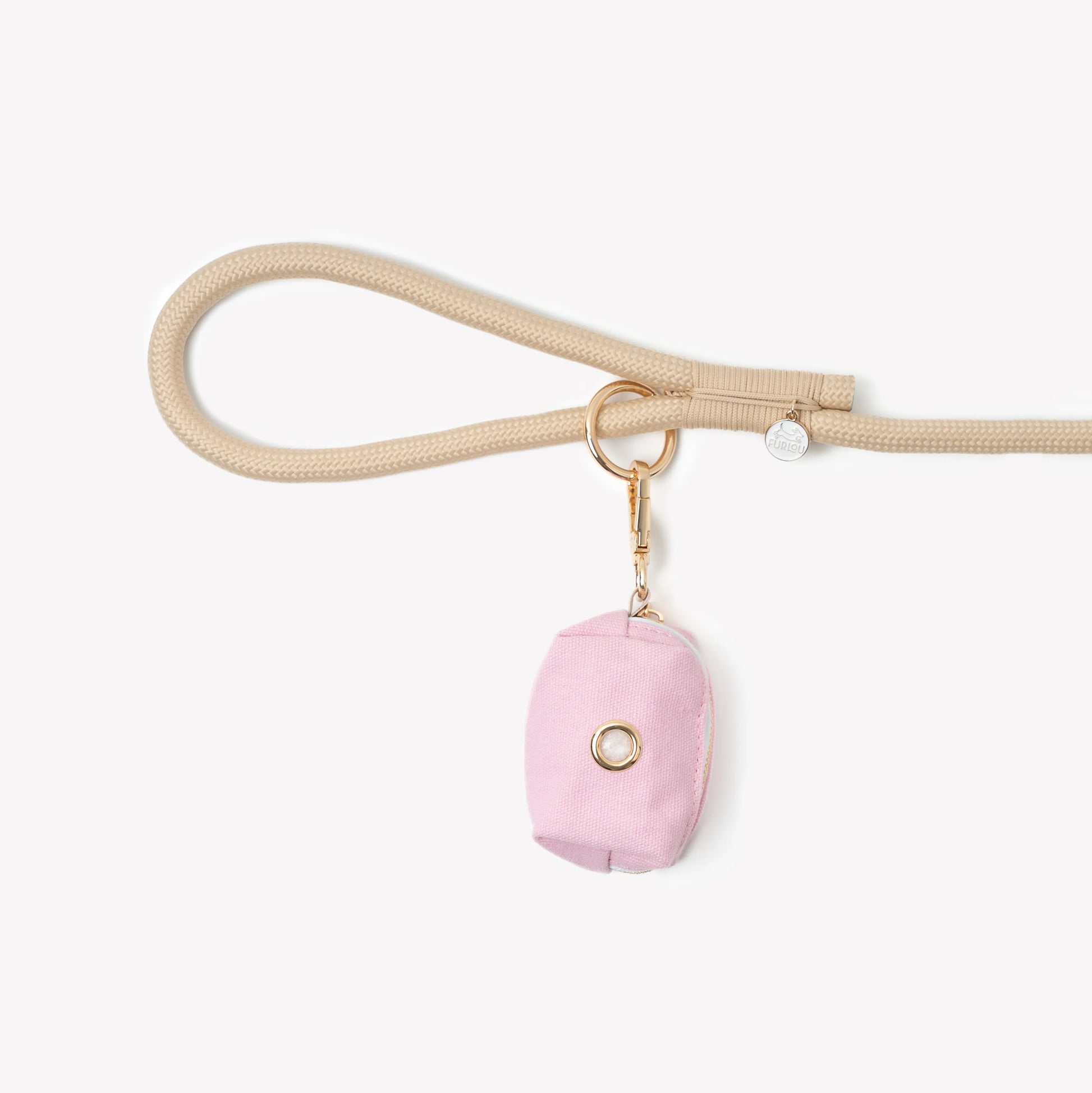 Pink poop bag holder by Purrfect Pet Kingdom, featuring a compact design perfect for pet walks, variant size 17.00.