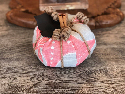 Pink Starfish Fabric Pumpkin- 3 Sizes