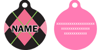 Pink Argyle HD Dog ID Tag