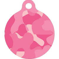 Pink Camo HD Dog ID Tag