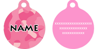 Pink Camo HD Dog ID Tag