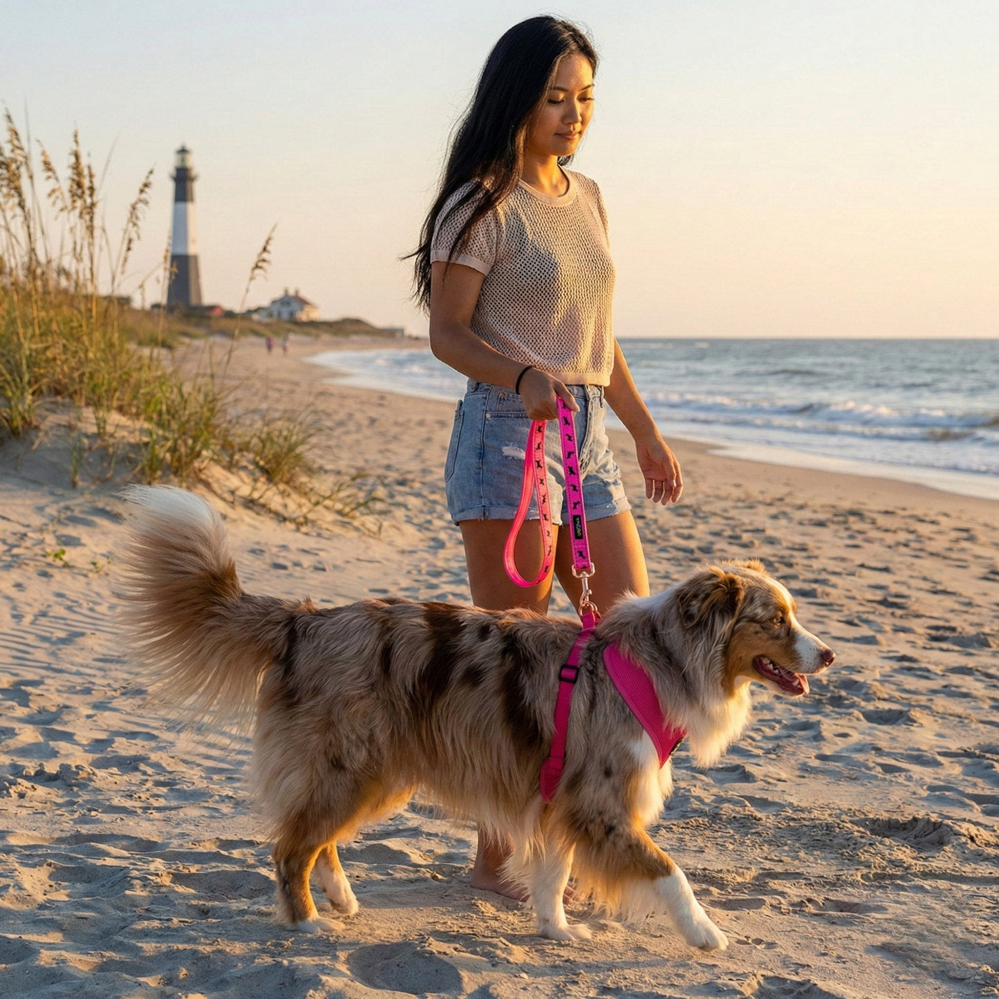 Dog Harness EcoBark Pink Harness Over-the-Head Soft Mesh - gallery product image for dog harness