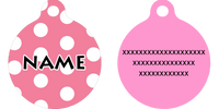 New Pink Polka Dot HD Dog ID Tag