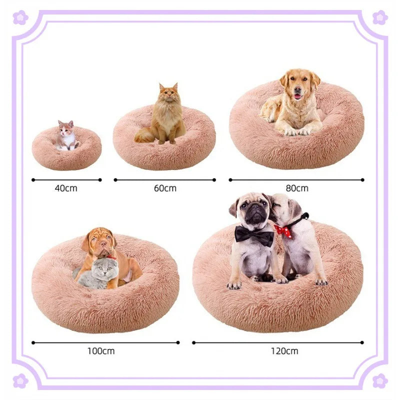 Round Tail Chasers Plush Cat Bed for Cold Weather in various sizes for pets to stay warm and cozy