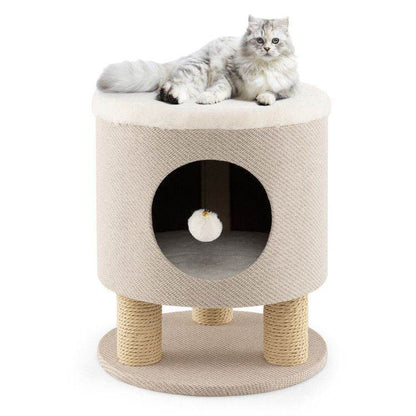 Purrfect Pet Kingdom Plush Cat Furniture for Indoor Cats Beige Purrfect Pet Kingdom