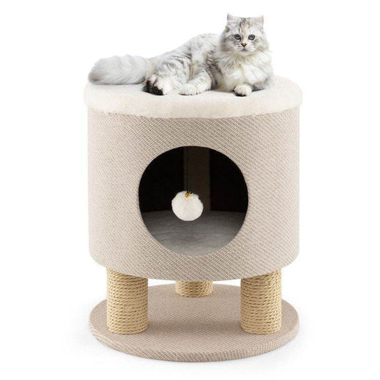 Purrfect Pet Kingdom Plush Cat Furniture for Indoor Cats Beige Purrfect Pet Kingdom