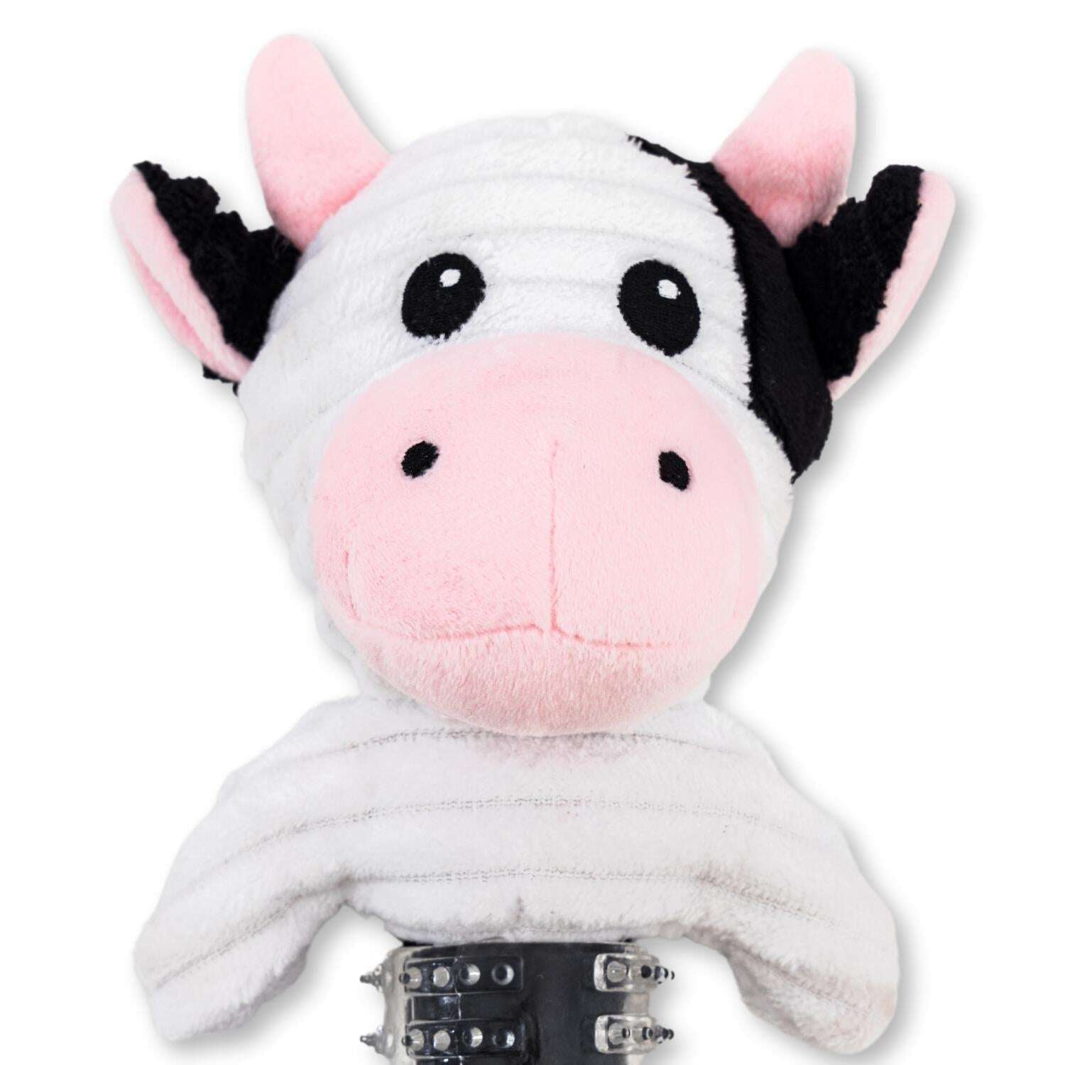 Plush Dog Toy Cow with Squeaker for Interactive Playtime and Comfort