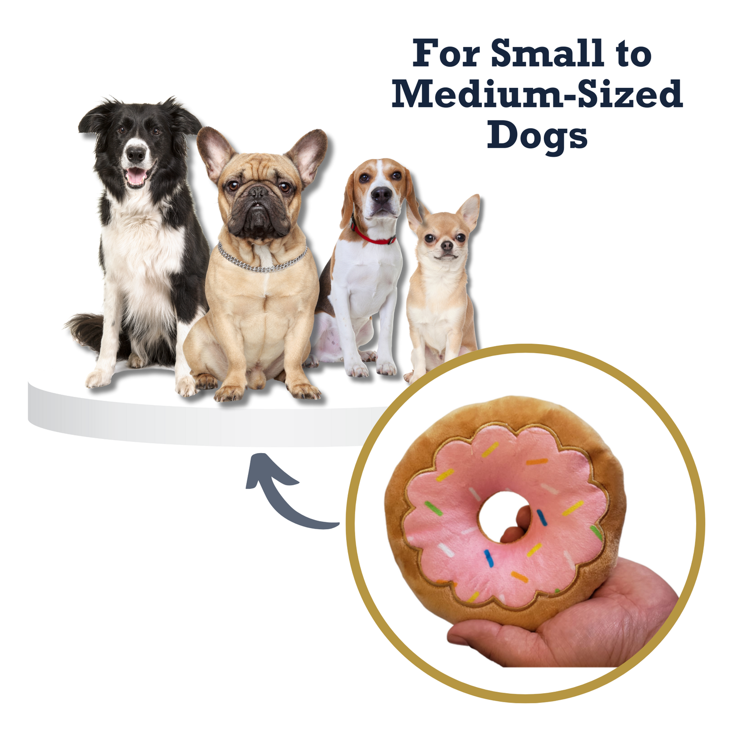 Plush Dog Toy in Donut Shape for Small to Medium-Sized Dogs from Purrfect Pet Kingdom
