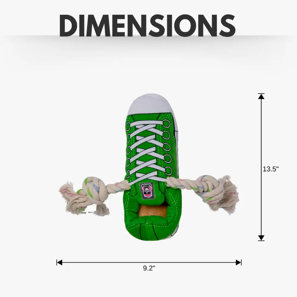 Purrfect Pet Kingdom plush sneaker dog toy with rope handles for interactive play and fun