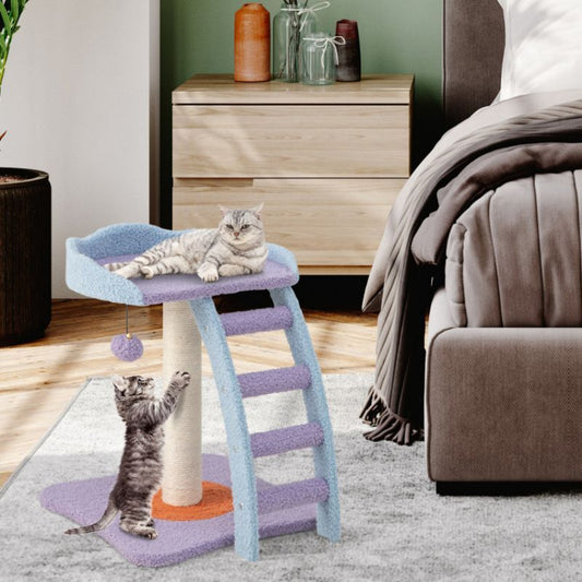 Purrfect Pet Kingdom 19 Inch Plush Cat Tower with Ladder Purrfect Pet Kingdom