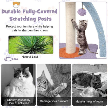 Purrfect Pet Kingdom 19 Inch Plush Cat Tower with Ladder Purrfect Pet Kingdom