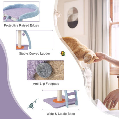 Purrfect Pet Kingdom 19 Inch Plush Cat Tower with Ladder Purrfect Pet Kingdom